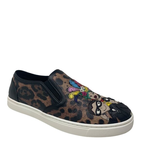 Rare New Dolce & Gabbana Leather Leopard #DGFamily Y2K Slip On Loafers Sneakers - Picture 4 of 16
